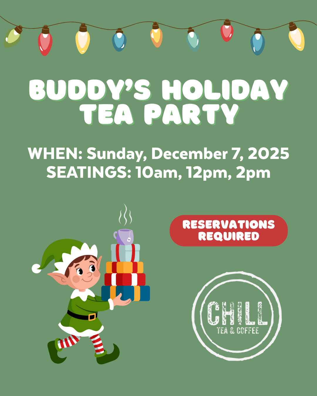 Event from The Streets of Brentwood: CHILL AFTERNOON TEA: ELF EDITION