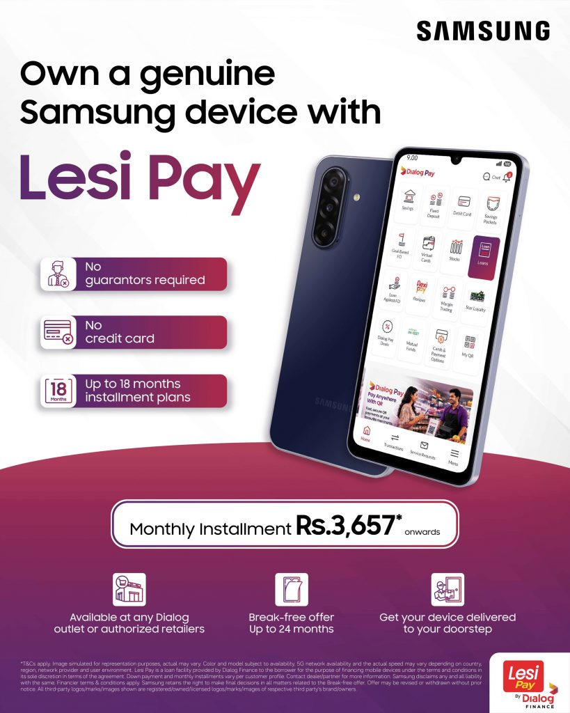Samsung expands Lesi Pay by Dialog Finance easy payment facility to ...