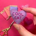 Embroidered conversation hearts jessie katz greenberg big square