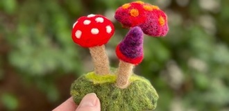 Felted mushrooms 2 bio listing