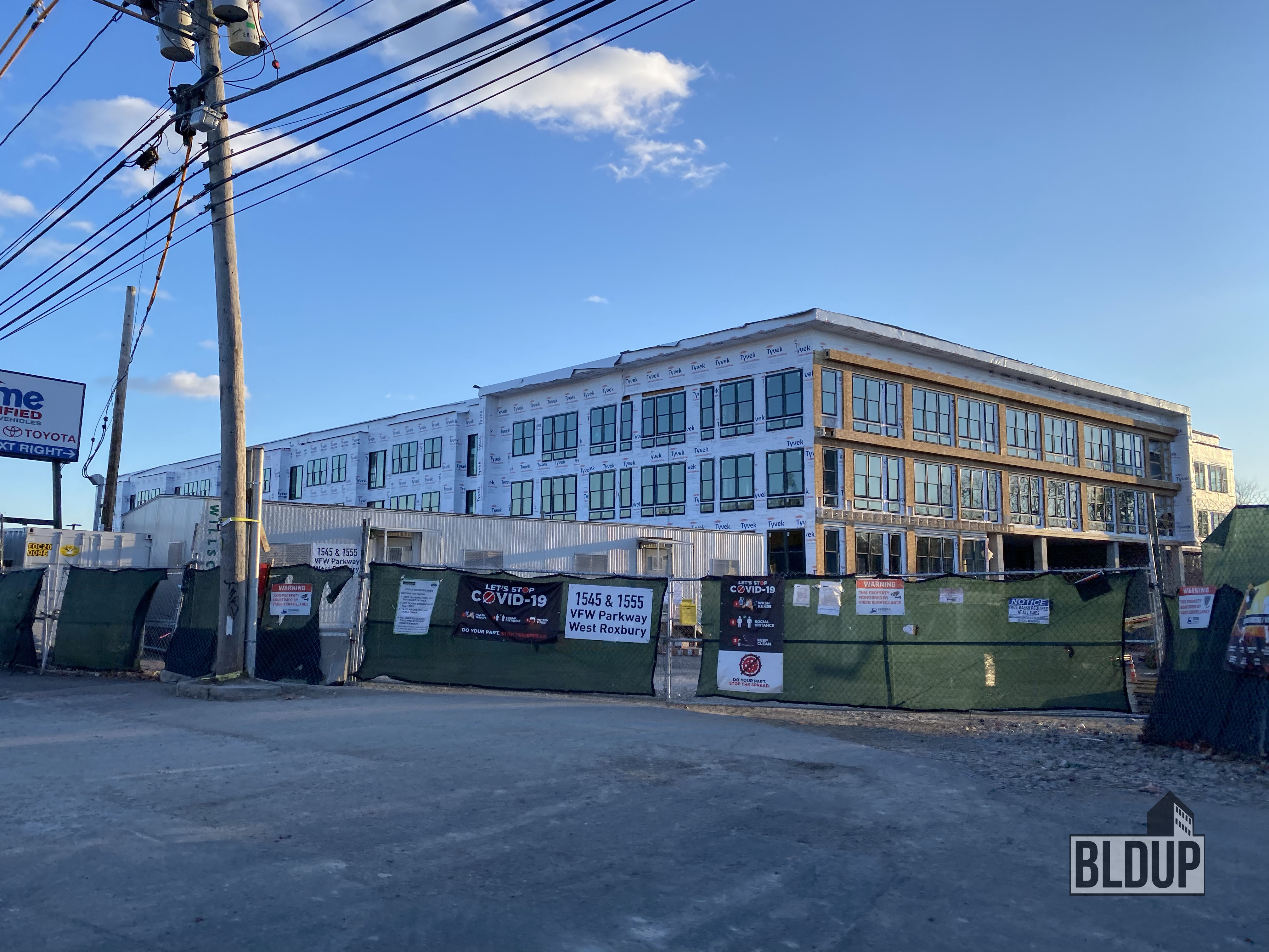 Windows Installed and Framing Continues on Parkway Apartments BLDUP