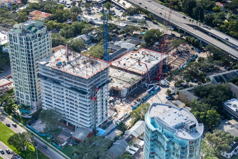 Framing Reaches 15th Floor RitzCarlton Residences Tampa BLDUP