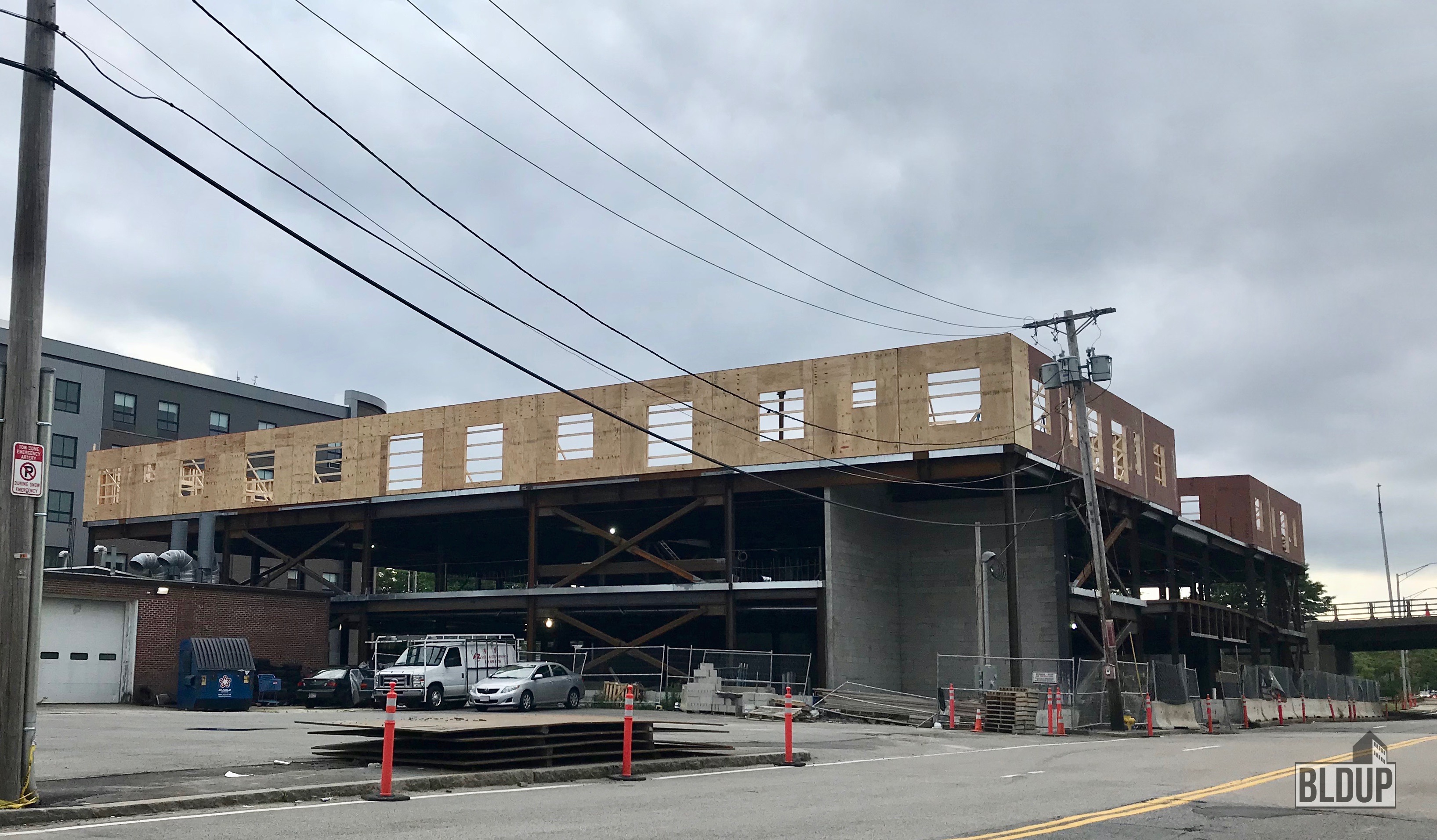 Wood Framing Begins for One Newport in Quincy BLDUP