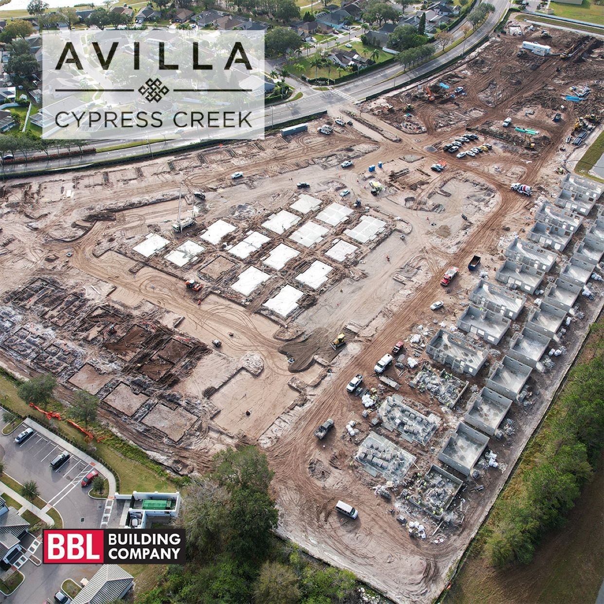 Foundation Slabs in Progress at BuildtoRent Community in Florida BLDUP