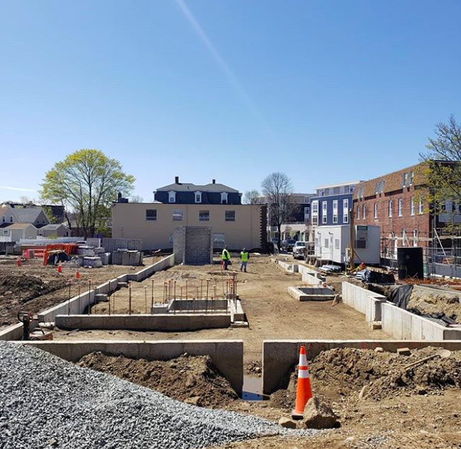 Foundation Work Ongoing for 24 Gould St. in Reading BLDUP