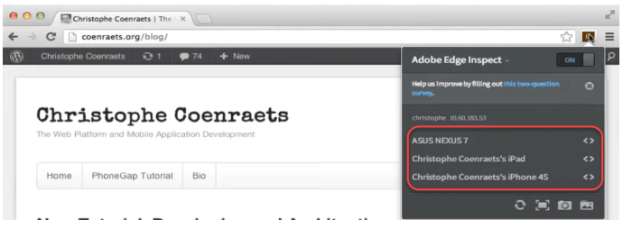 Adobe edge inspect