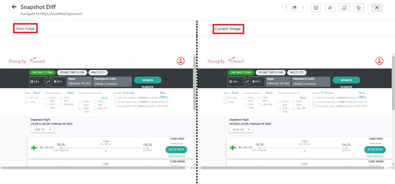 visual diff screenshot