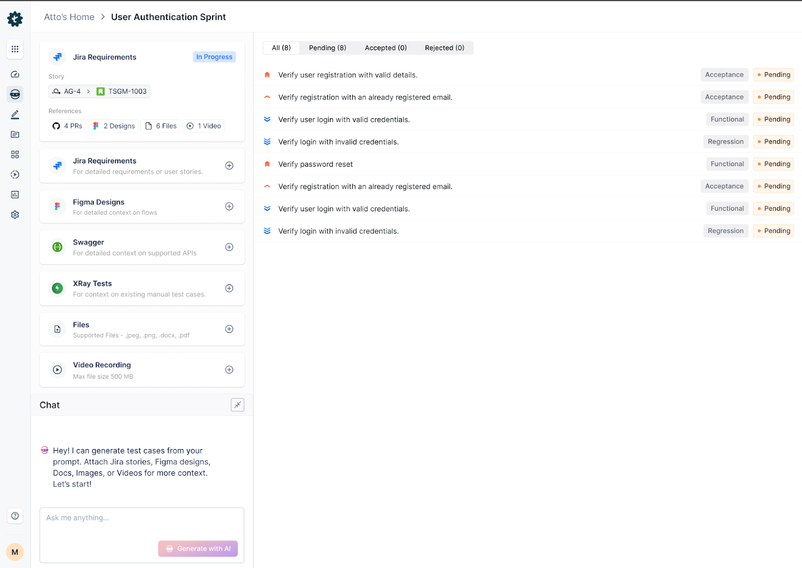 TMS test case generator