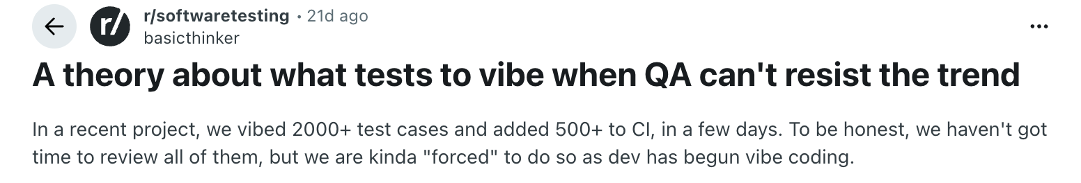 vibe testing reddit