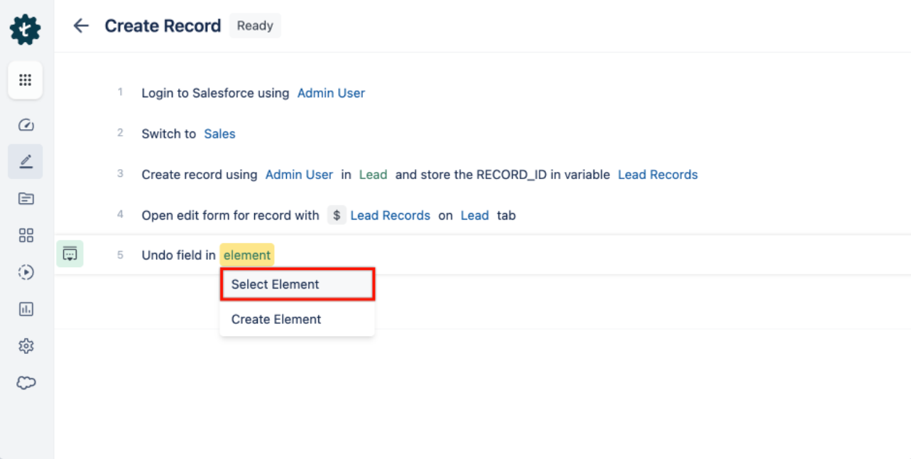 salesforce testing in testsigma