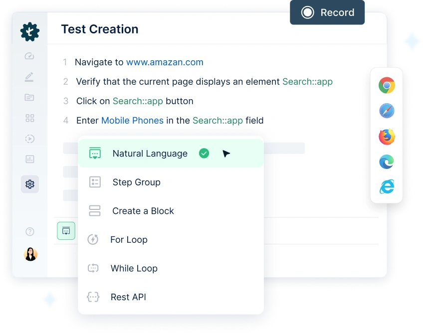 No Code Test Generation in Testsigma