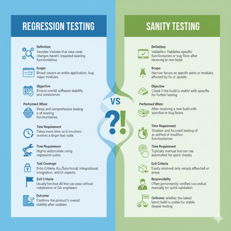 Regression Testing Vs Sanity Testing: Key Differences Explained