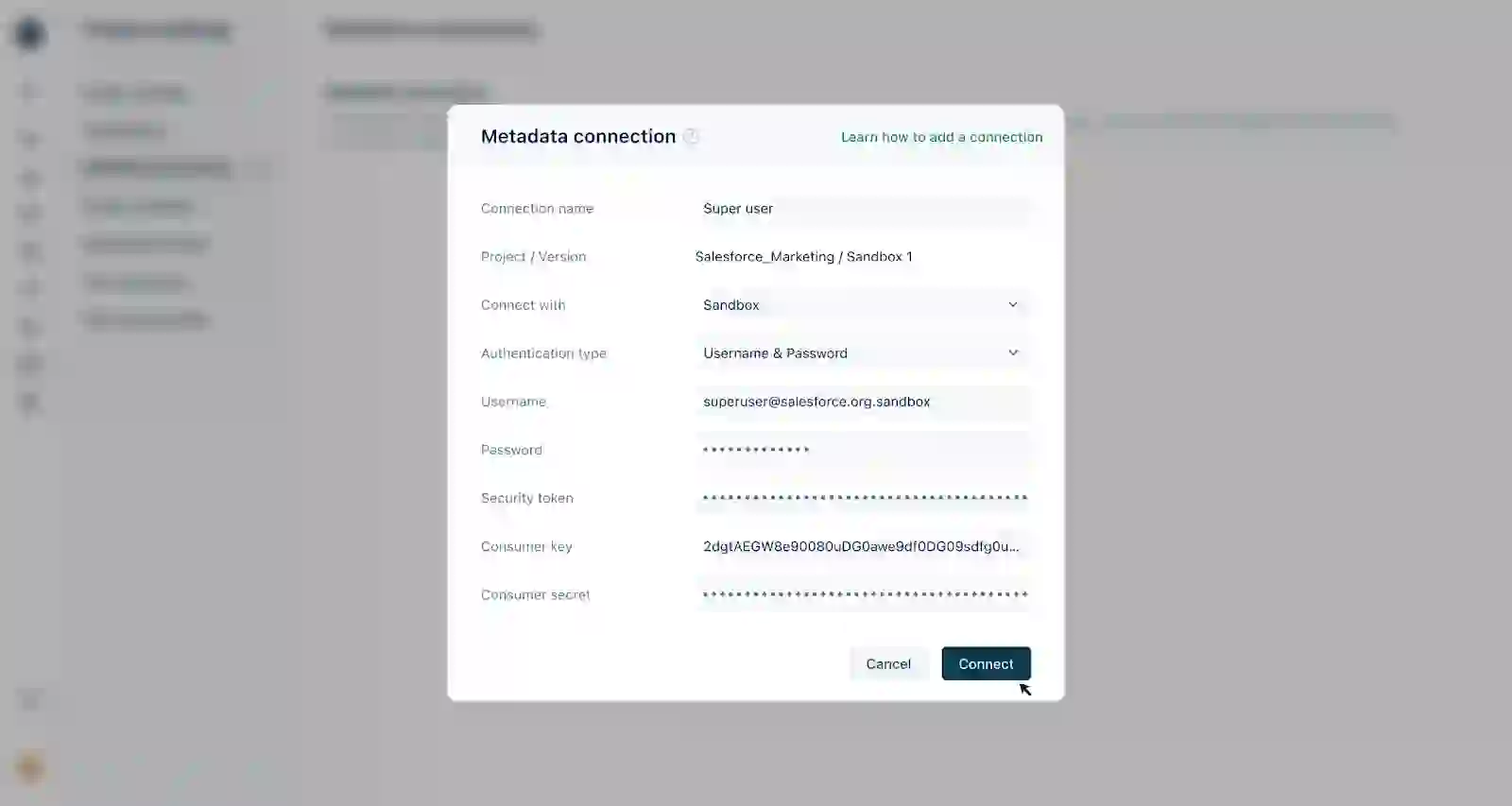 metadata connection