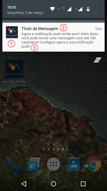 Notificação push dentro do sistema android 13