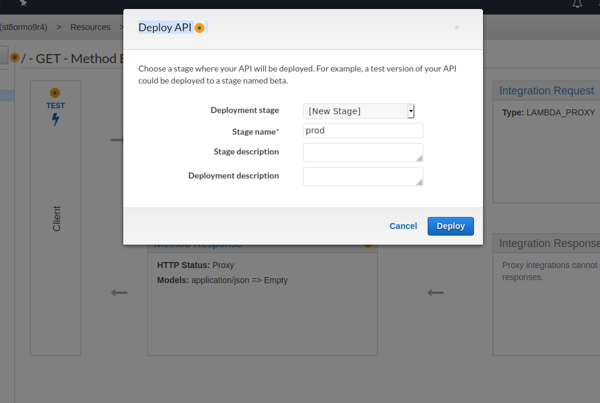 Lambda proxy integration using java sdk