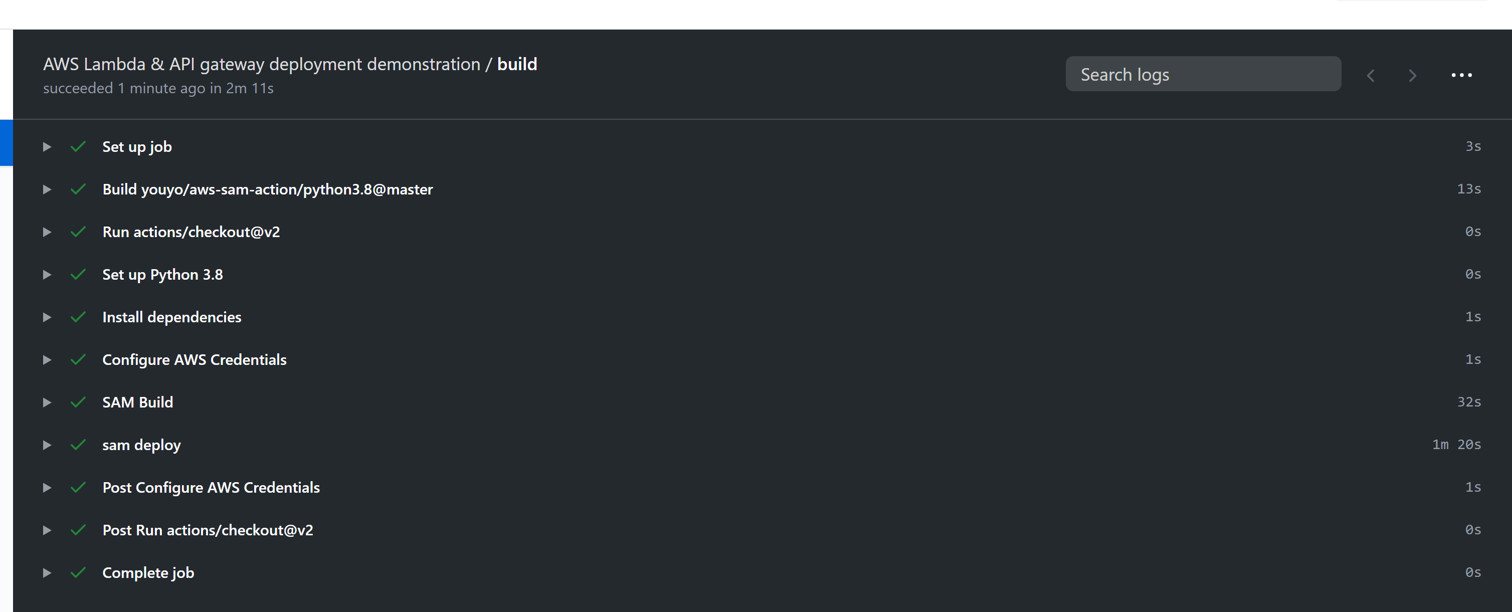Github Actions job completes