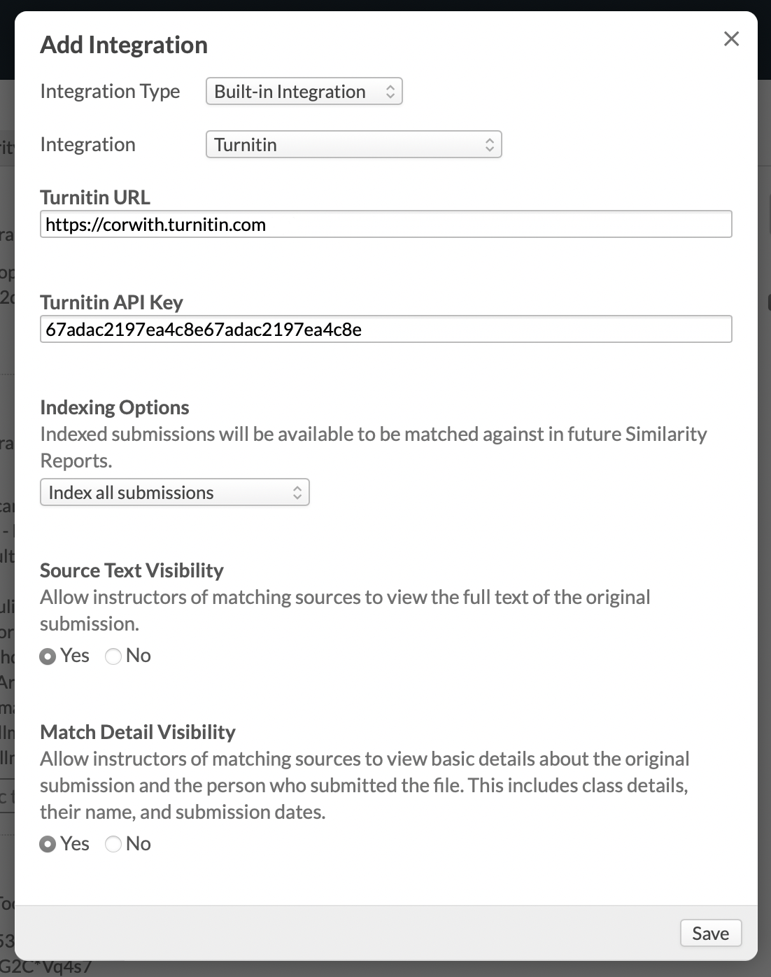 Setting up Turnitin in Populi Integrations