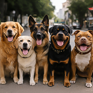 cães de grande porte golden pastor alemão pitbull