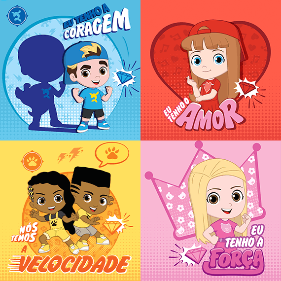 Infográfico com as cores dos Aventureiros e o poder de cada personagem