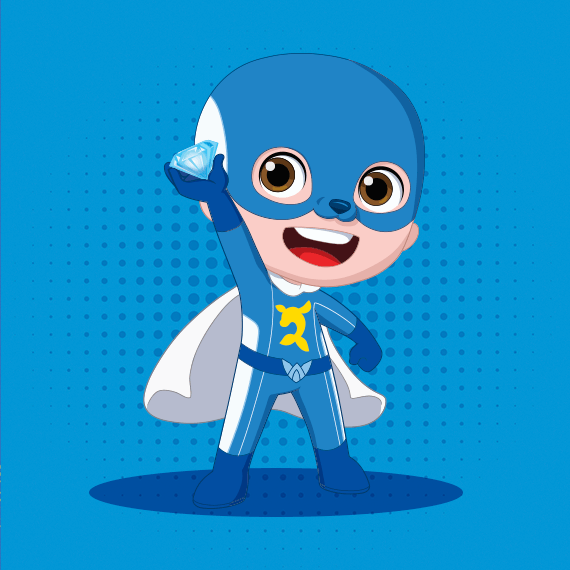 Aventureiro Azul, personagem vivido por Luccas Neto, com o poder da coragem