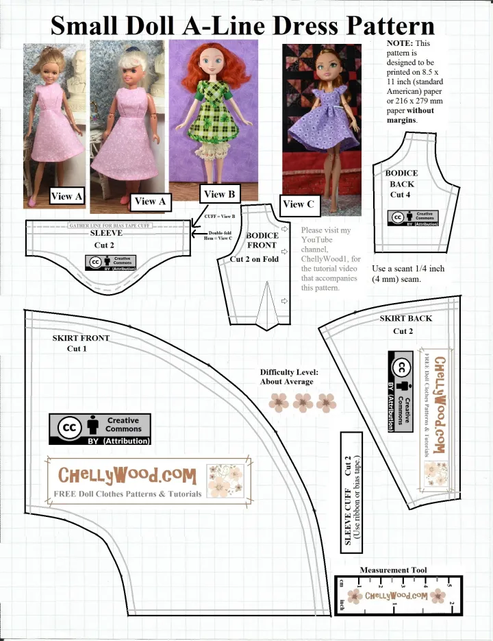 free 18-inch doll clothing pattern sewing steps