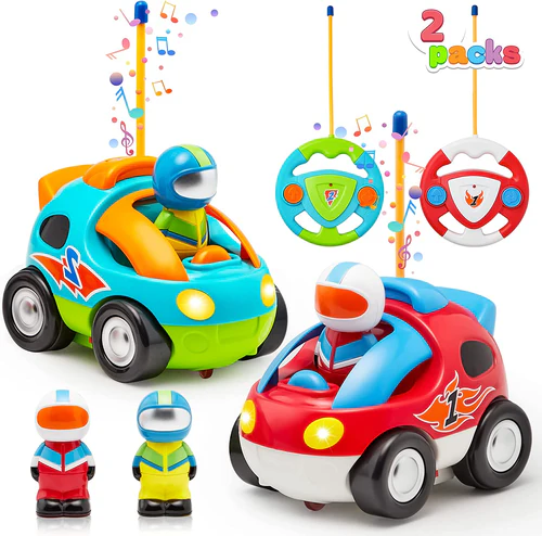 One of the best remote control cars for preschoolers: JOYIN RC Car Set (2-Pack) illustration