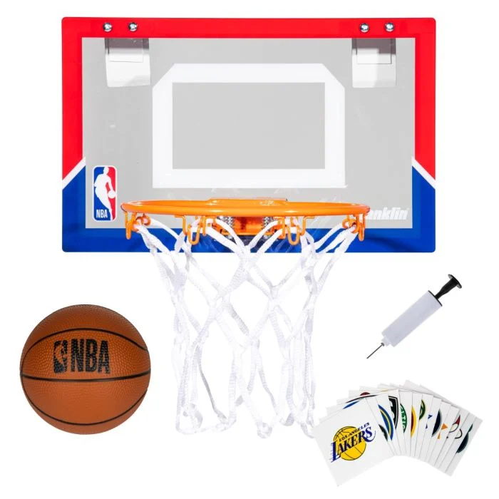 Bedroom basketball set: includes basketball, stickers, basketball hoop, and net.