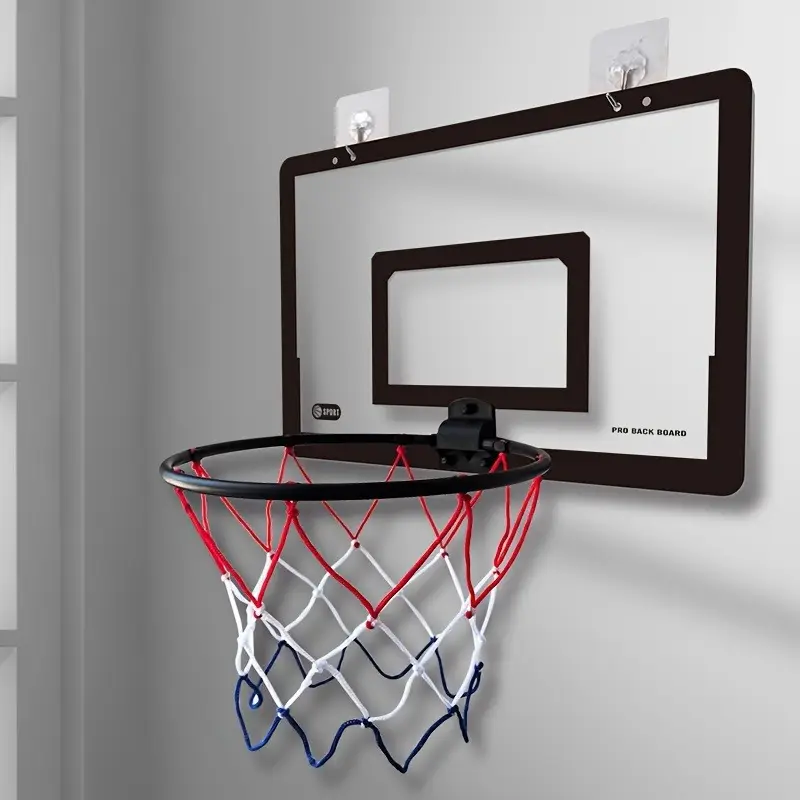 Simple black and white basketball for the house: basketball stand, hoop and net