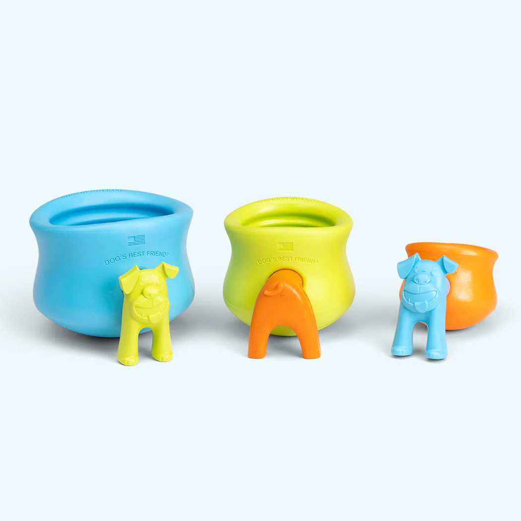 The West Paw Zogoflex Is A Dog-friendly Soft Chew Toy That Stays Upright For Easy Filling And Freezing
