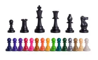Buy Chess Pieces from House Of Staunton - Triple Weighted Colored Regulation Plastic Chess Pieces