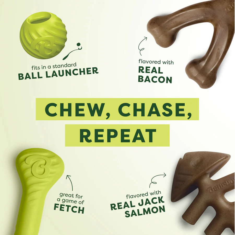 Benebone Puppy Teething Toys - Puppy Chews Combines Two Durable Nylon Chews — Wishbone And Fishbone
