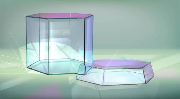 Glass Transparent Hexagon Custom Acrylic Display Case For Product Display With Plexiglass Crystal Display Stand