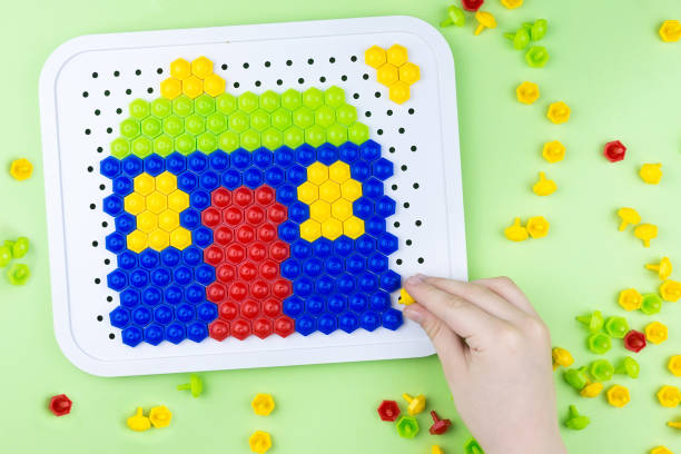 Children can collect house patterns from fine motor skills toys like puzzles.