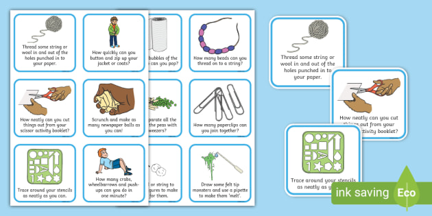 Editable Fine Motor Skills Activity Cards | Printable Twinkl Resources for Fine Motor Skills