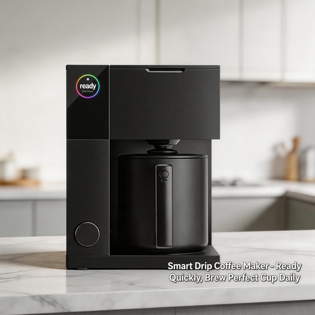Fellow Aiden Precision Coffee Maker in matte black with thermal carafe, featuring programmable brewing and modern smart coffee preparation.