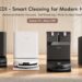 A promotional banner image displaying four YEEDI robot vacuums and stations under the text "YEEDI - Smart Cleaning for Modern Homes" and their slogan "Game On. Mess Off.", highlighting advanced robotic vacuums with self-emptying and multi-surface cleaning.