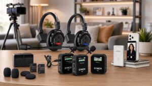 SYNCO Creator Ecosystem Including Wireless Microphones, Intercom Headsets and Smartphone Video Accessories