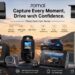Overall promotional banner for the 70mai Dash Cam Series set against a mountainous background, emphasizing reliable protection, all-scenario coverage, high-capacity storage, and smart control.