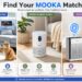 This image presents "Find Your MOOKA Match," featuring three smart air purifiers to create a healthier home.