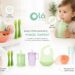 Olababy baby product collection summary image showing silicone feeding essentials including bowls, training cups, bibs, spoons, and care items in a warm family lifestyle setting focused on safe and thoughtful parenting.