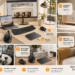 ProtoArc “Workspace for Wellness” promotional collage featuring a vertical ergonomic mouse, foldable keyboard, wireless mouse, Bluetooth trackpad, ergonomic office chair, and seat cushion across realistic home-office, portable-work, and comfort-focused lifestyle scenes.