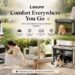 Lesure Amazon brand storefront showcasing pet travel crates, car pet seats, collapsible soft-sided dog crates, and outdoor pet accessories, highlighting a complete collection of pet mobility and comfort solutions.