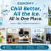 A vibrant promotional brand banner for EUHOMY featuring the slogans "Chill Better, All the Ice. All in One Place." and "America's NO.1 Portable Ice Maker Brand." It visually categorizes and showcases five core products: a Portable Ice Maker, a Portable Refrigerator, a Slow Juicer, an Espresso Machine, and a Water Dispenser, while highlighting brand pillars like Powerful Performance, Energy Efficient, Reliable & Durable, and Portable & Convenient.