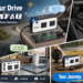 A promotional graphic for PISFAU car power inverters. It uses a collage style to show the inverter being used in both car interiors and outdoor settings, charging devices like smartphones, laptops, fans, and drones. Text on the left emphasizes "Reliable Power. Every Mile," while text on the bottom right says "Your Journey. Fully Powered."