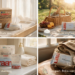A four-panel lifestyle collage demonstrating the versatile uses of Raan 100% cotton wipes: used on a baby changing table, packed for an outdoor picnic, placed on a bathroom sink for daily cleansing, and tucked inside a travel backpack.