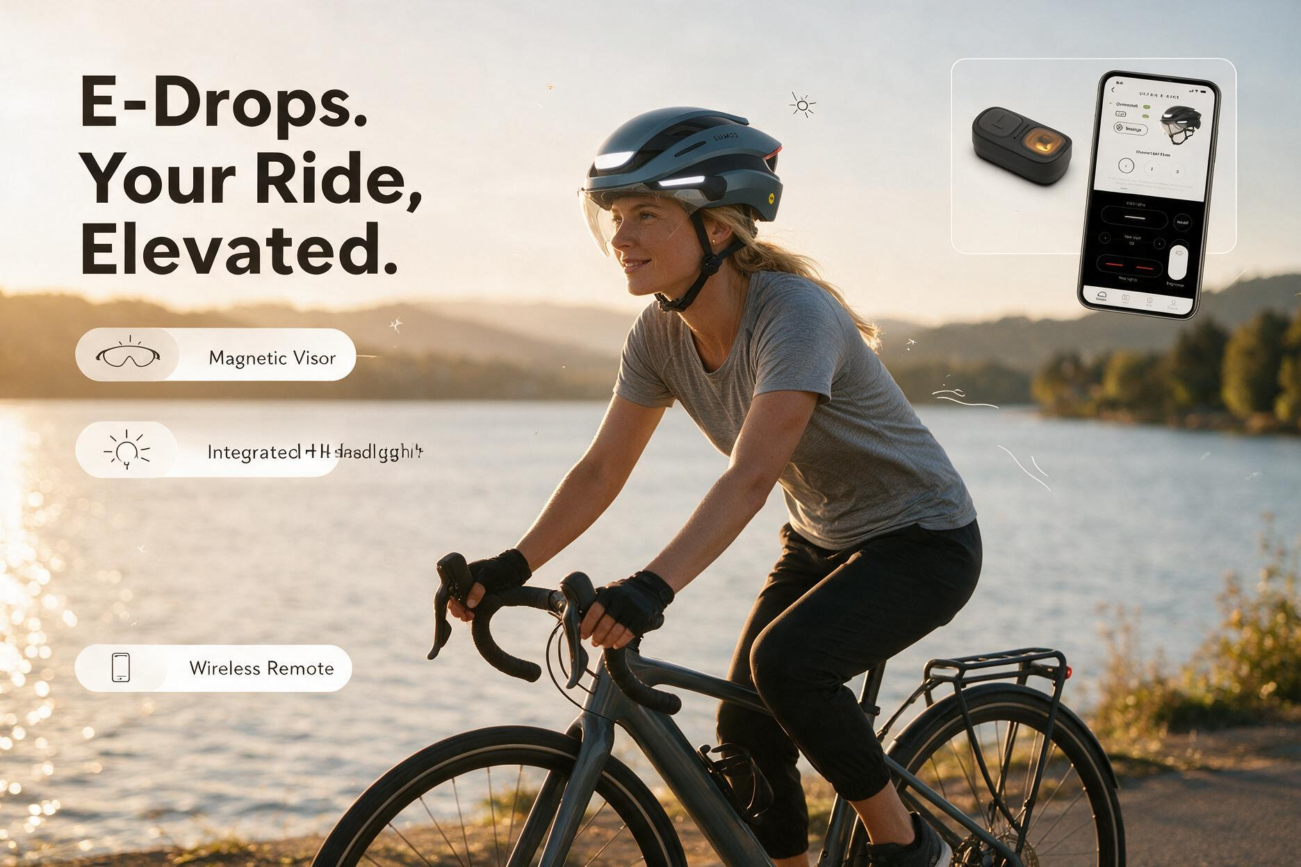 Lumos Ultra E-Bike Smart Helmet | NTA 8776 Certified | Front & Rear LED Lights | Retractable Face Shield | App Controlled | EBike, Scooter, Cycling, Bicycle | Adults, Men Women