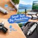 Promotional image for Orlian portable tech accessories, featuring a four-panel collage showing dual-interface USB flash drives and a laptop stand used in real-life scenarios like backup, connectivity, portability, and mobile work, with a central blue brushstroke headline “Small Tech Big Possibilities” and cartoon icon callouts.