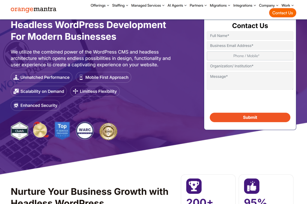 Orange Mantra - Headless WordPress web development agency