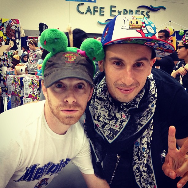 Seth Green and Simone Legno at the Stoopid Monkey signing at tokidoki booth