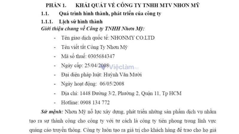 Hình thức trình bày rõ ràng, định dạng văn bản theo quy định của trường